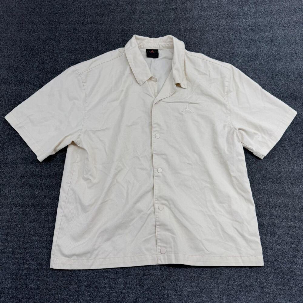 Jordan Shirt Men's Large White Collared Button Down Short Sleeve Casual Workwear